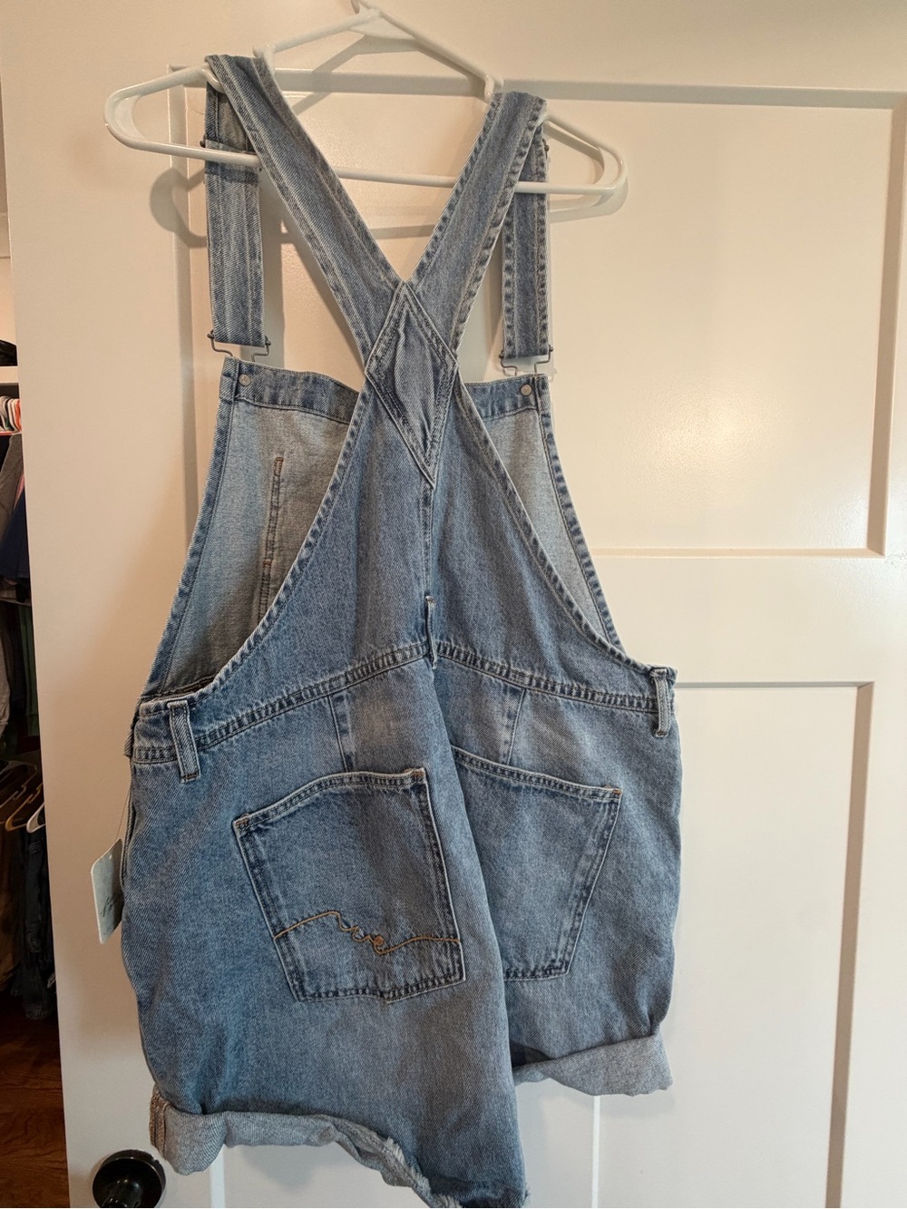 Free People Light Blue Denim Short Overalls - Picture 2 of 3